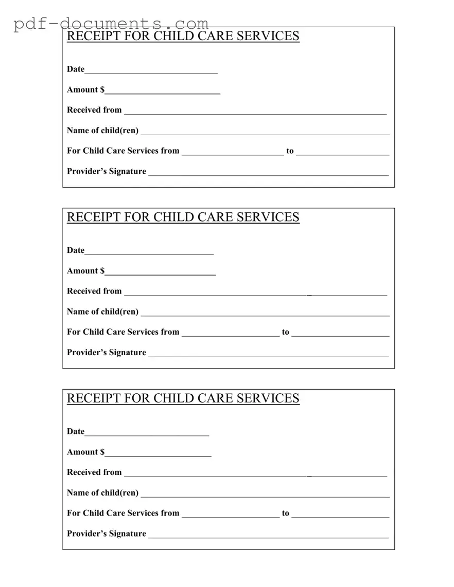 Download Childcare Receipt Form