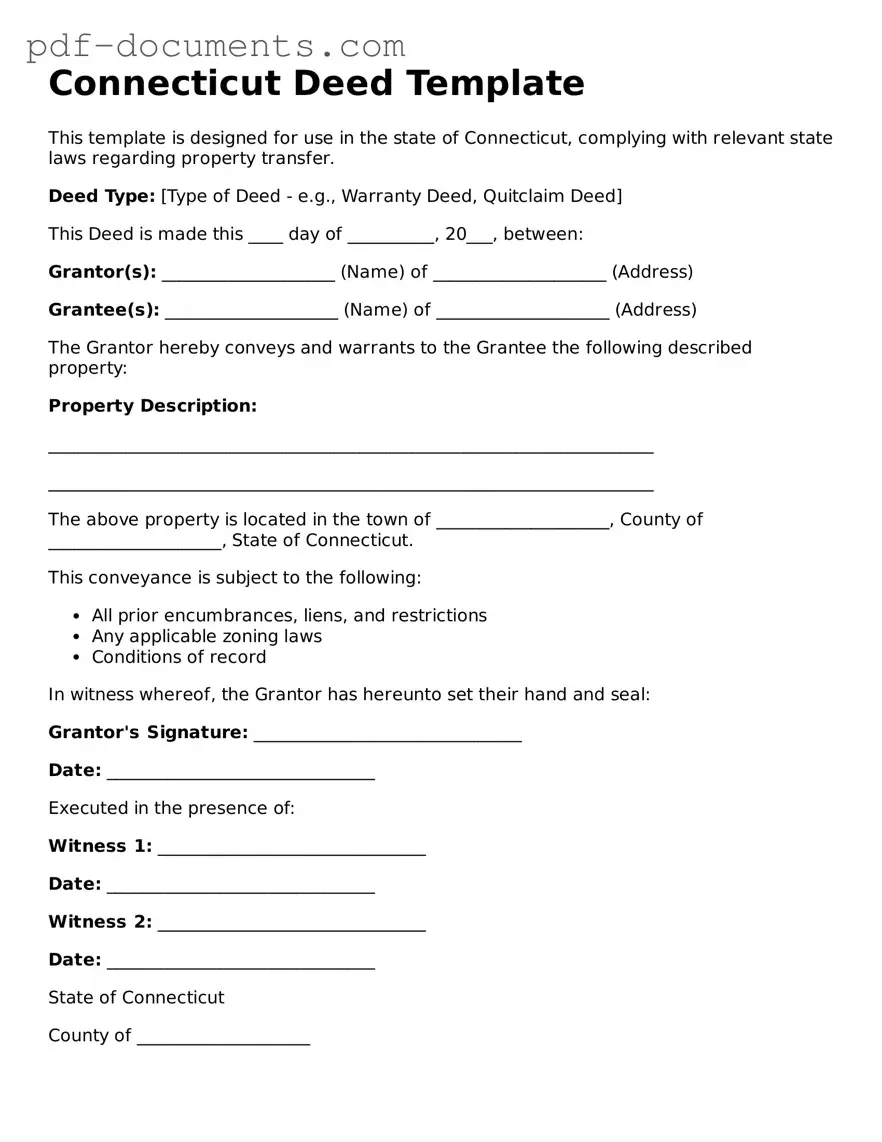 Legal Deed Template for the State of Connecticut