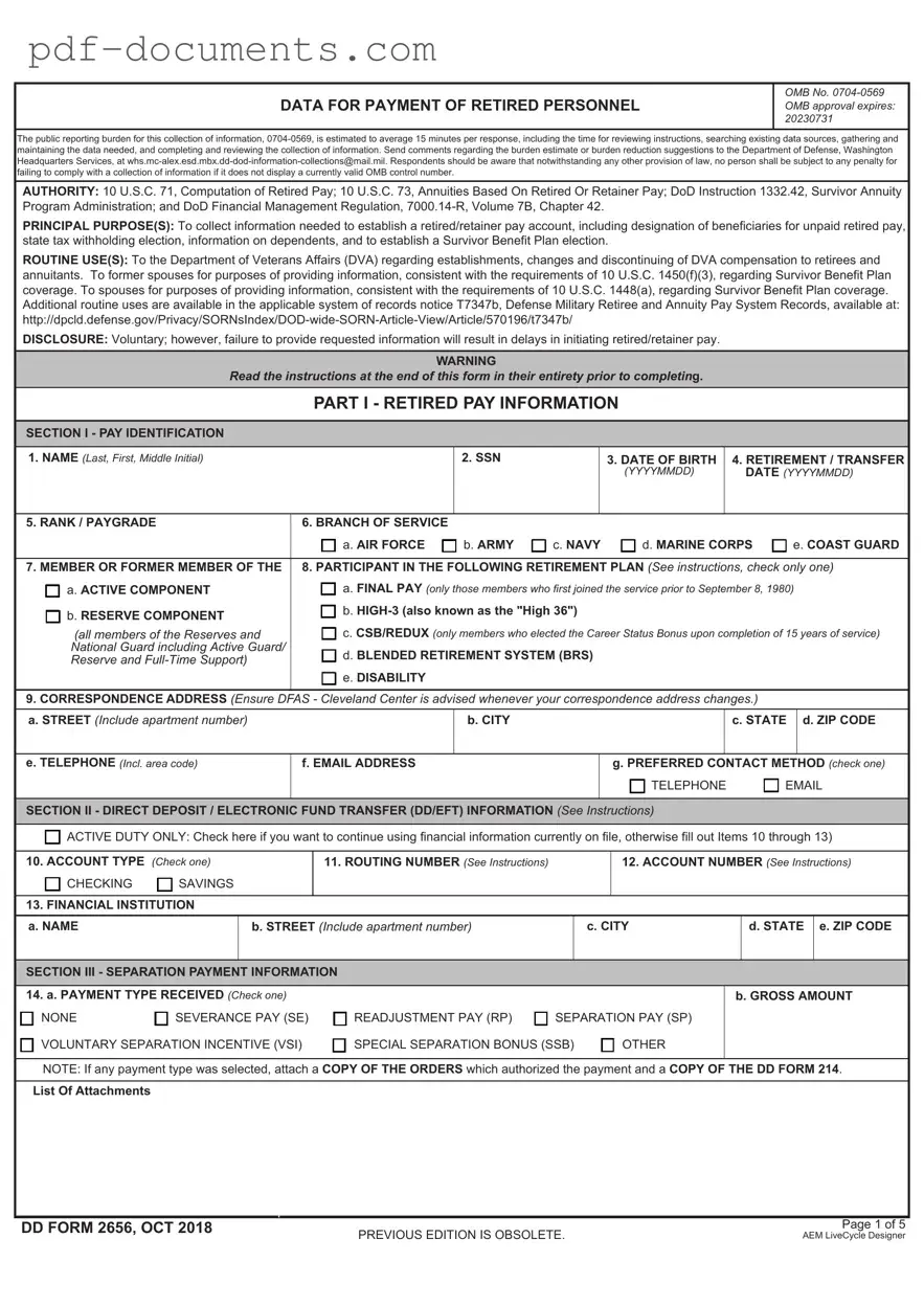 Download DD 2656 Form