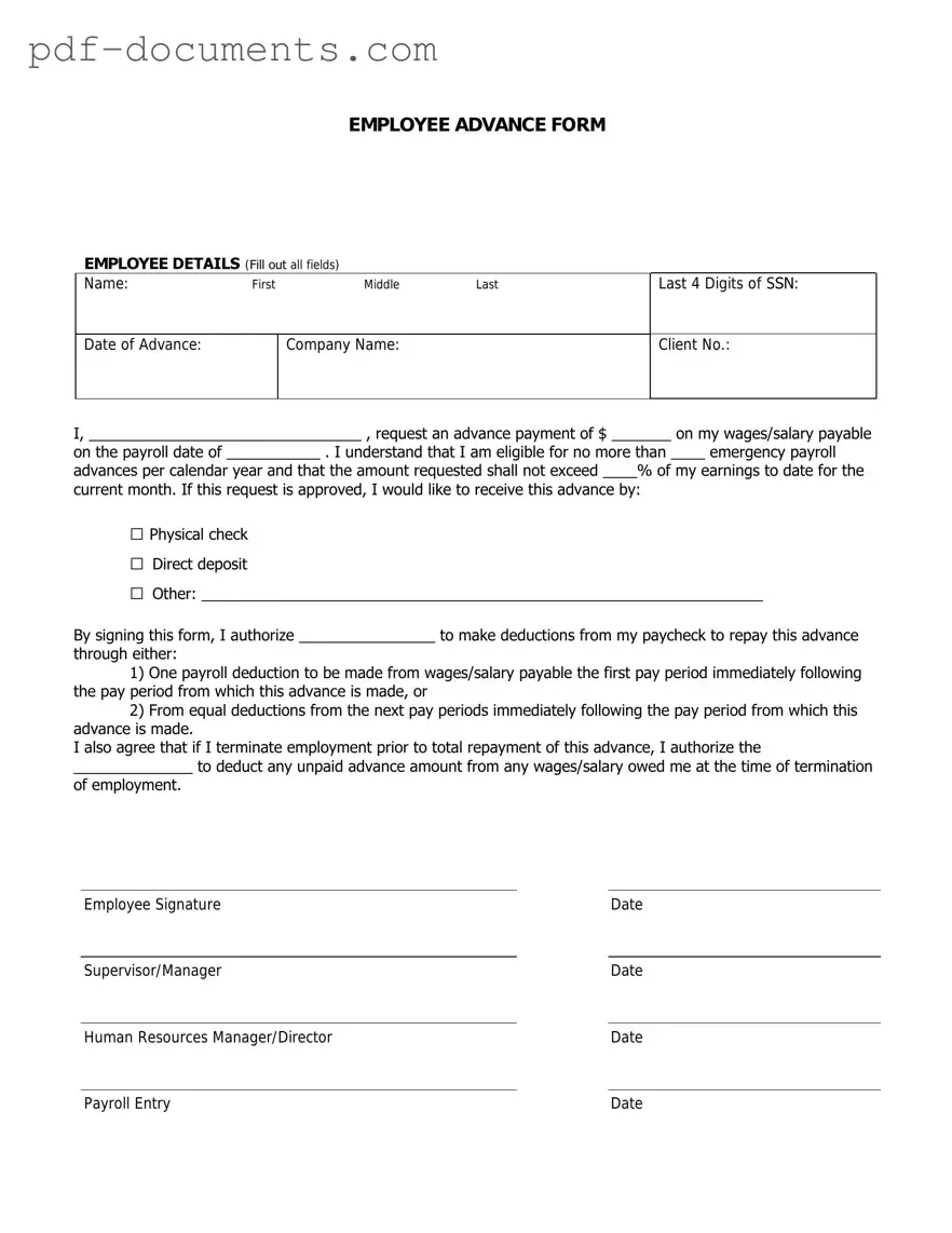 Download Employee Advance Form