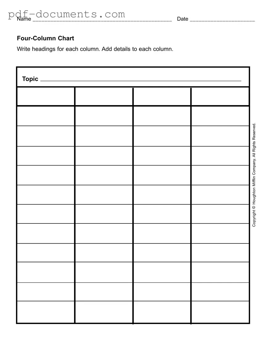 Download Four Column Chart Form