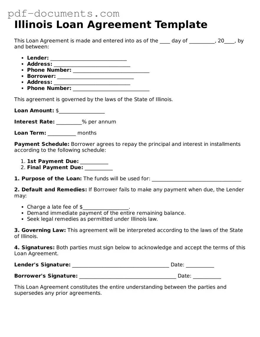 Legal Loan Agreement Template for the State of Illinois