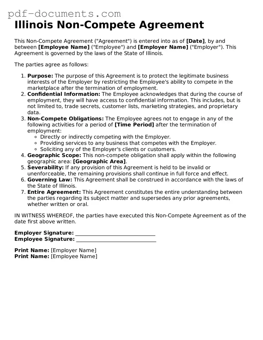 Legal Non-compete Agreement Template for the State of Illinois