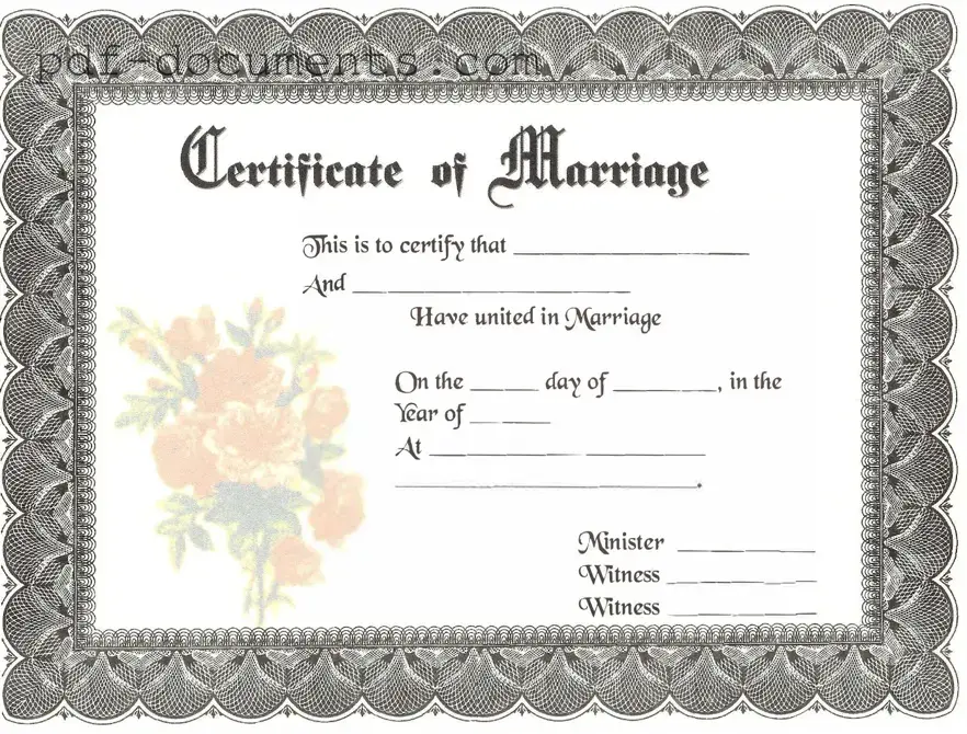 Download Marriage Certificate Form