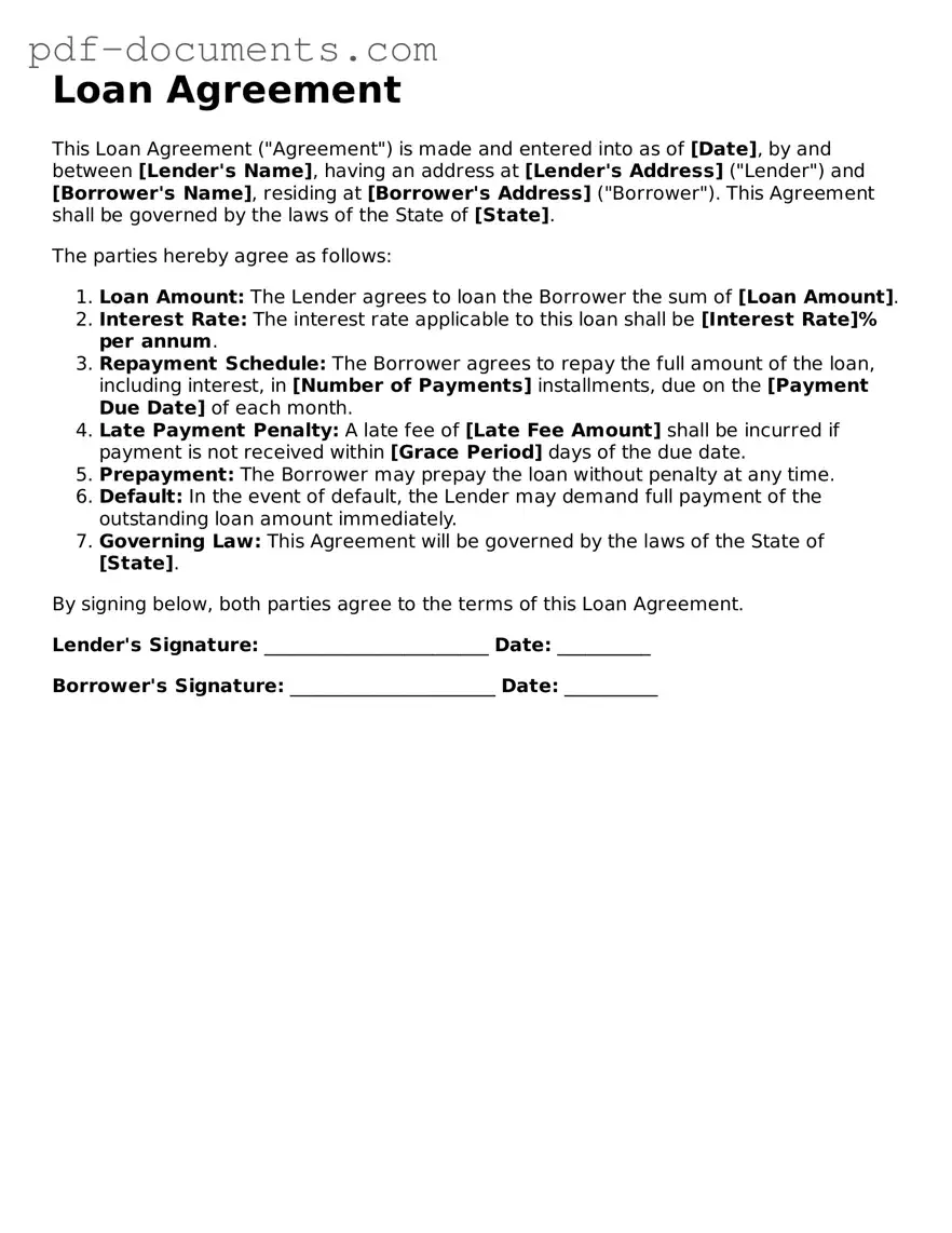 Printable Loan Agreement Form