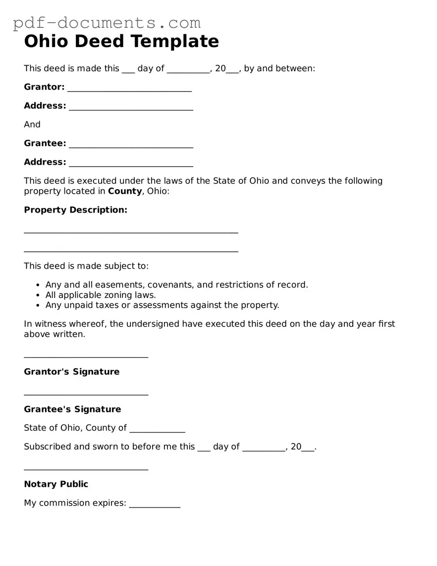 Legal Deed Template for the State of Ohio