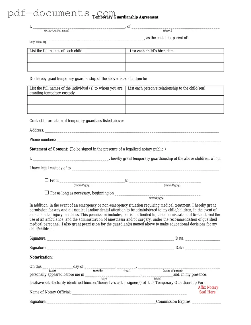 Download Temporary Custody Form