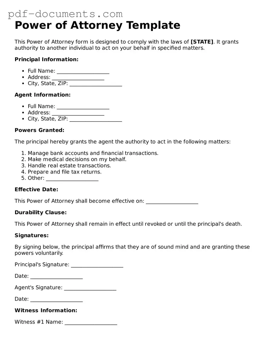 Printable Power of Attorney Form