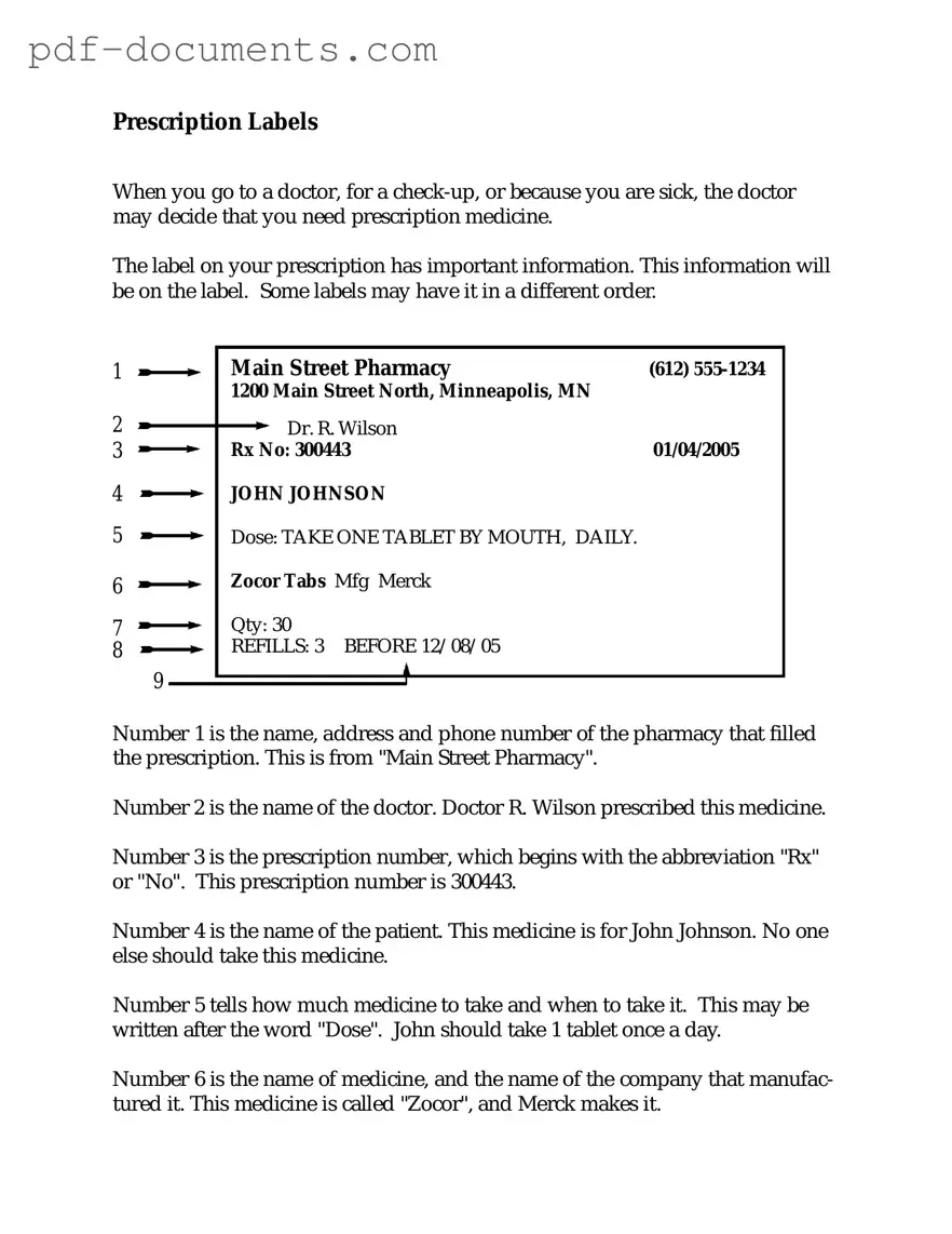 Download Prescription Label Form