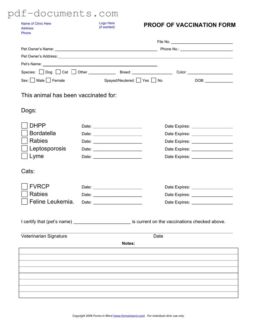 Download Proof Of Vaccination Dog Form
