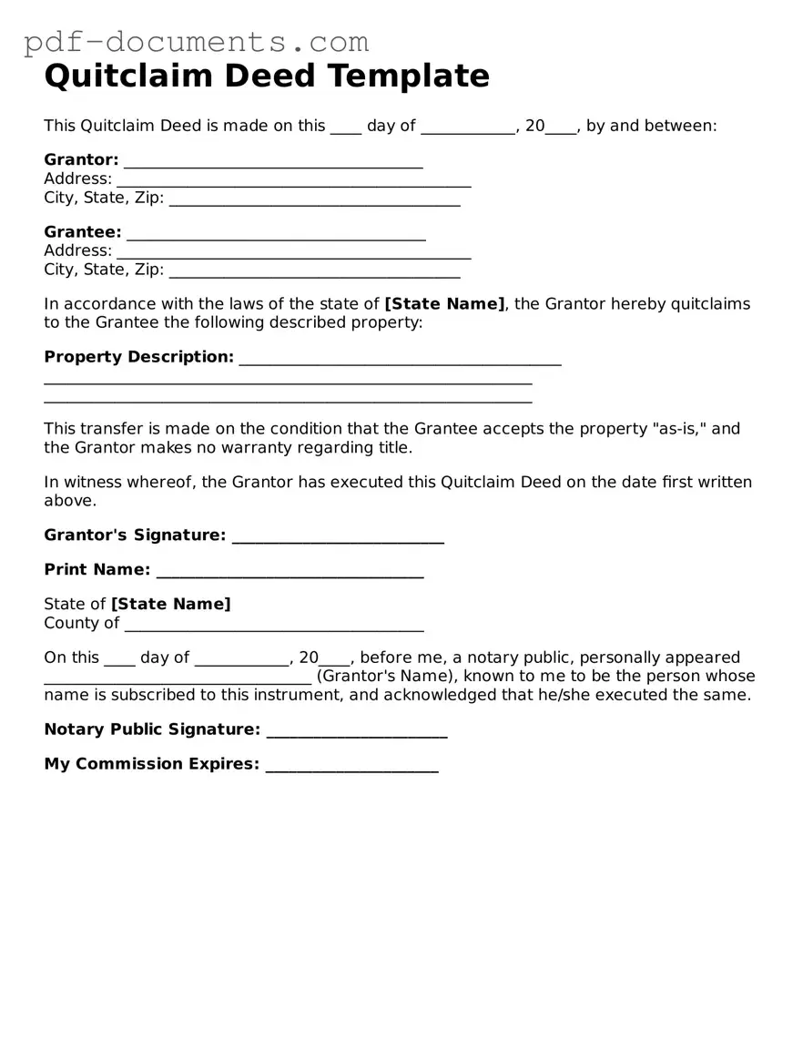 Printable Quitclaim Deed Form