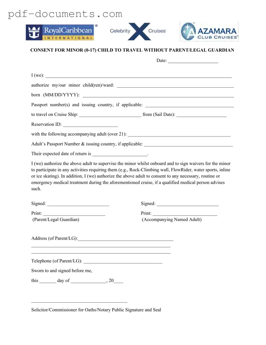 Download Royal Caribbean Parental Consent Form