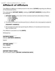 Printable Affidavit of Affixture Form
