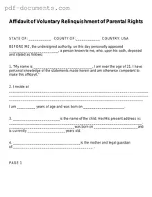 Download Affidavit Parental Rights Form