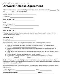 Printable Artwork Release Form