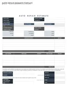 Download Auto Repair Estimate Form