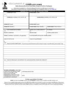 Download Bbb Complaint Form