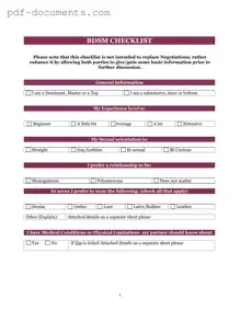 Download Bdsm Checklist Form