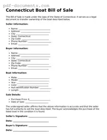 Legal Boat Bill of Sale Template for the State of Connecticut