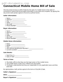 Legal Mobile Home Bill of Sale Template for the State of Connecticut