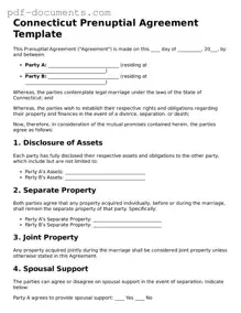 Legal Prenuptial Agreement Template for the State of Connecticut