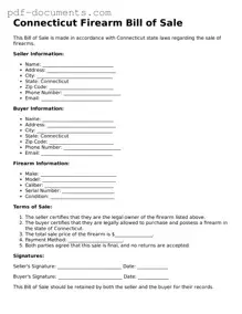 Legal Firearm Bill of Sale Template for the State of Connecticut