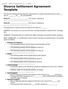 Printable Divorce Settlement Agreement Form