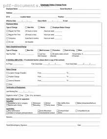 Download Employee Status Change Form