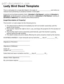Printable Lady Bird Deed Form