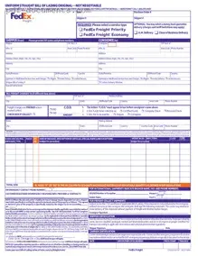 Download Fedex Bill Of Lading Form