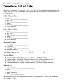 Printable Furniture Bill of Sale Form
