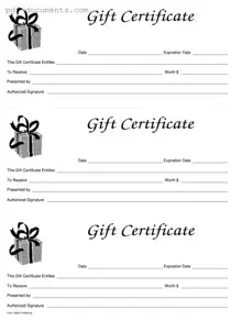 Download Gift Certificate Form
