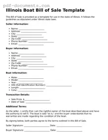 Legal Boat Bill of Sale Template for the State of Illinois