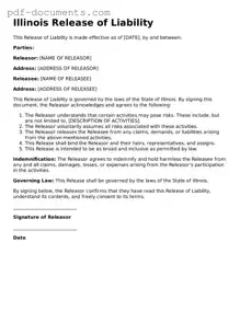 Legal Release of Liability Template for the State of Illinois