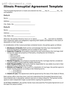 Legal Prenuptial Agreement Template for the State of Illinois