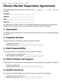 Legal Marital Separation Agreement Template for the State of Illinois