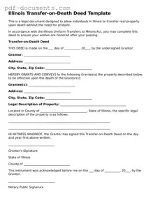 Legal Transfer-on-Death Deed Template for the State of Illinois