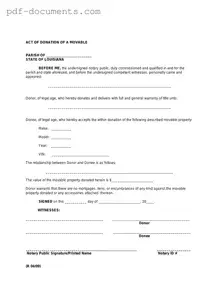Download Louisiana act of donation Form