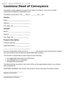 Legal Deed Template for the State of Louisiana