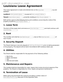 Legal Lease Agreement Template for the State of Louisiana