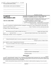 Download Mechanics Lien California Form