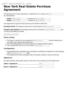 Legal Real Estate Purchase Agreement Template for the State of New York