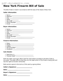 Legal Firearm Bill of Sale Template for the State of New York