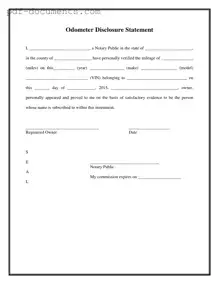 Download Notarized Odometer Statement Form