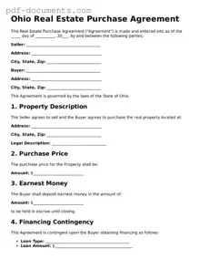 Legal Real Estate Purchase Agreement Template for the State of Ohio