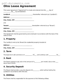 Legal Lease Agreement Template for the State of Ohio