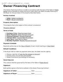 Printable Owner Financing Contract Form