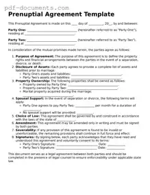 Printable Prenuptial Agreement Form