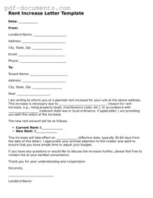 Printable Rent Increase Letter Form