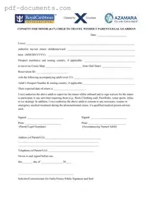Download Royal Caribbean Parental Consent Form